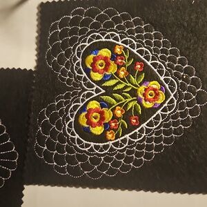 Handmade machine embroidery patch